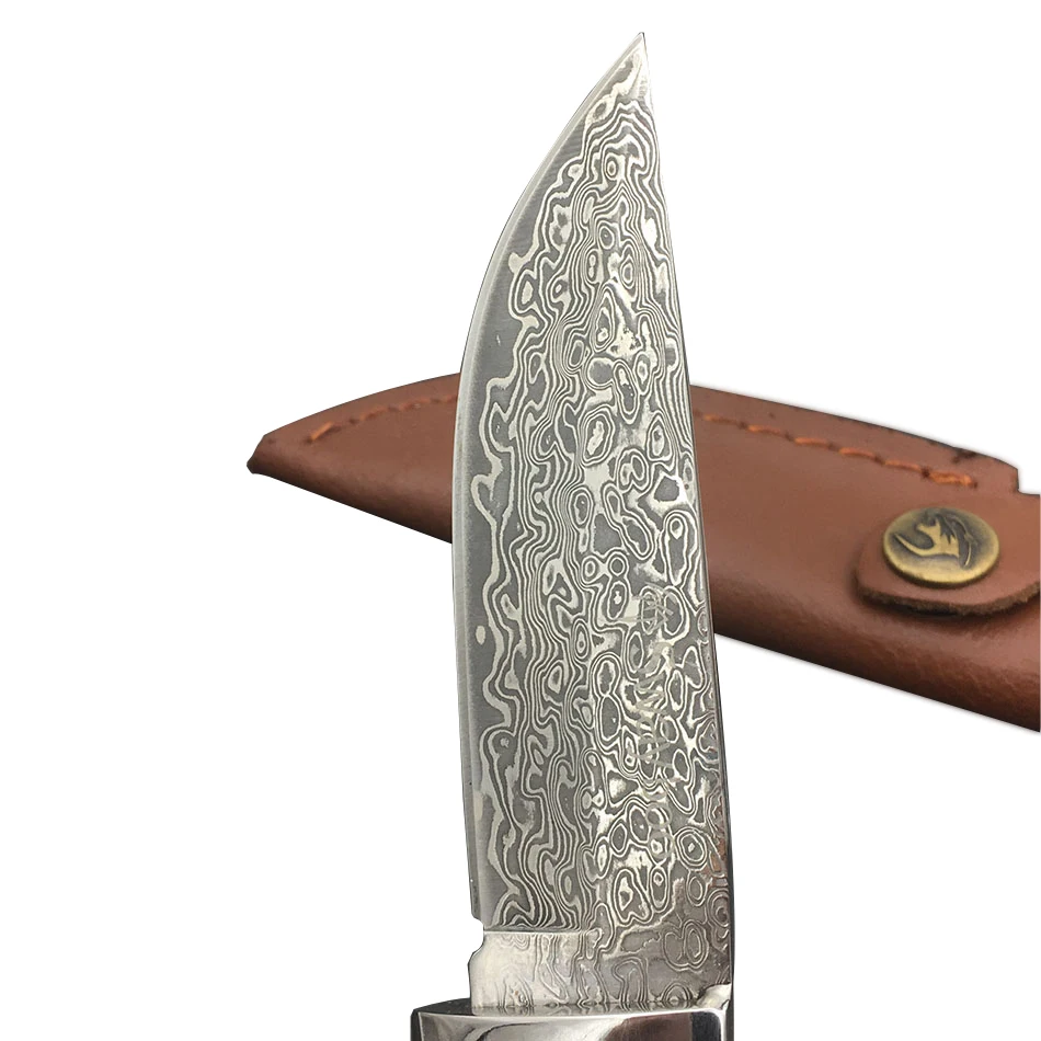 Ножи для кемпинга из дамасской стали ножи охоты ручка бычьего рога портативный