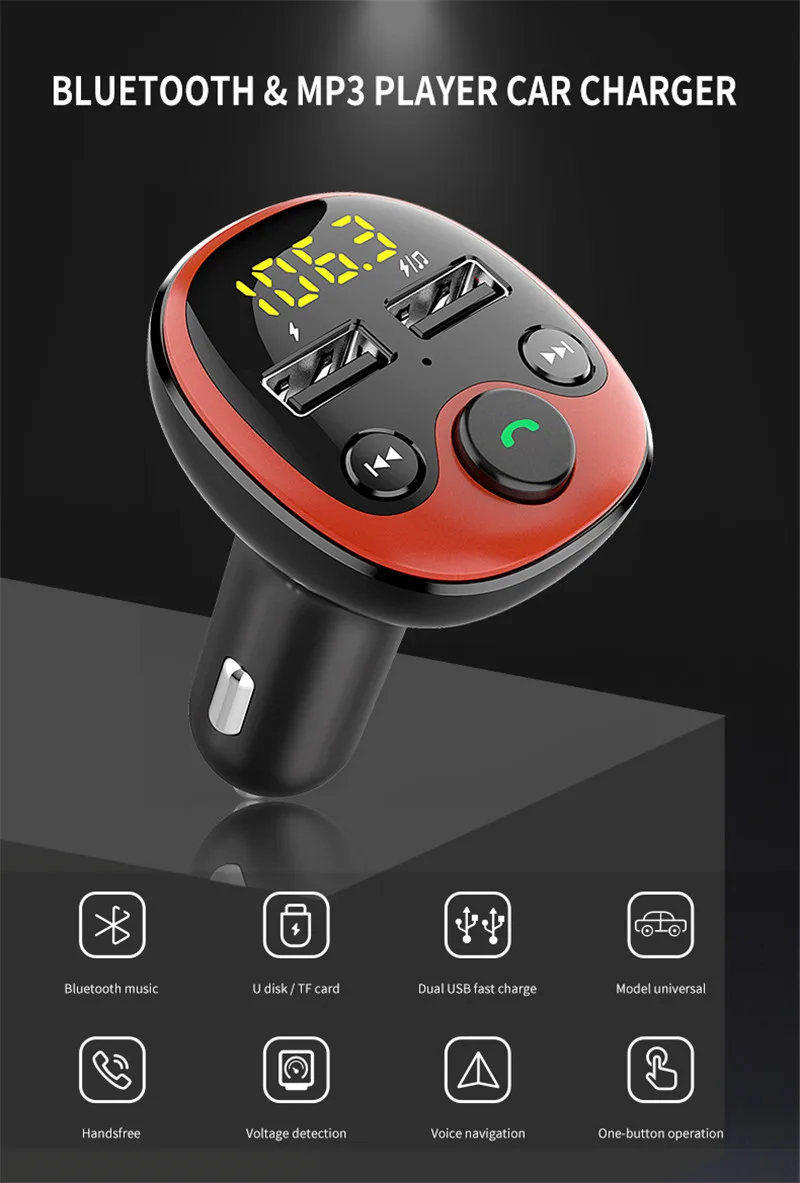 Bluetooth универсальное автомобильное зарядное устройство светодиодный Doble usb порты