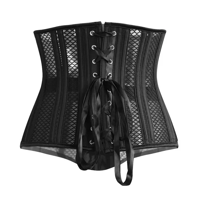 

24 Steel Bones Mesh Corset Sexy Underbust Women Bandage Corset Top Curve Shaper Strap Breathable corset belt