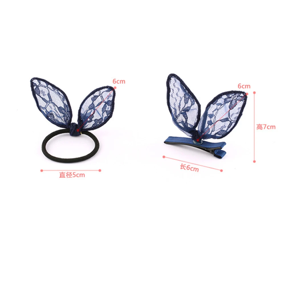 1 шт. тканевые кружевные кроличьи уши для волос кольцо с кружевным бантом