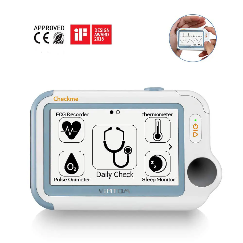 

Checkme Pro Sleep Apnea Portable ECG Monitor, Home Use Vital Signs Monitor Cleared - EKG Holter Monitoring, Heart Rate