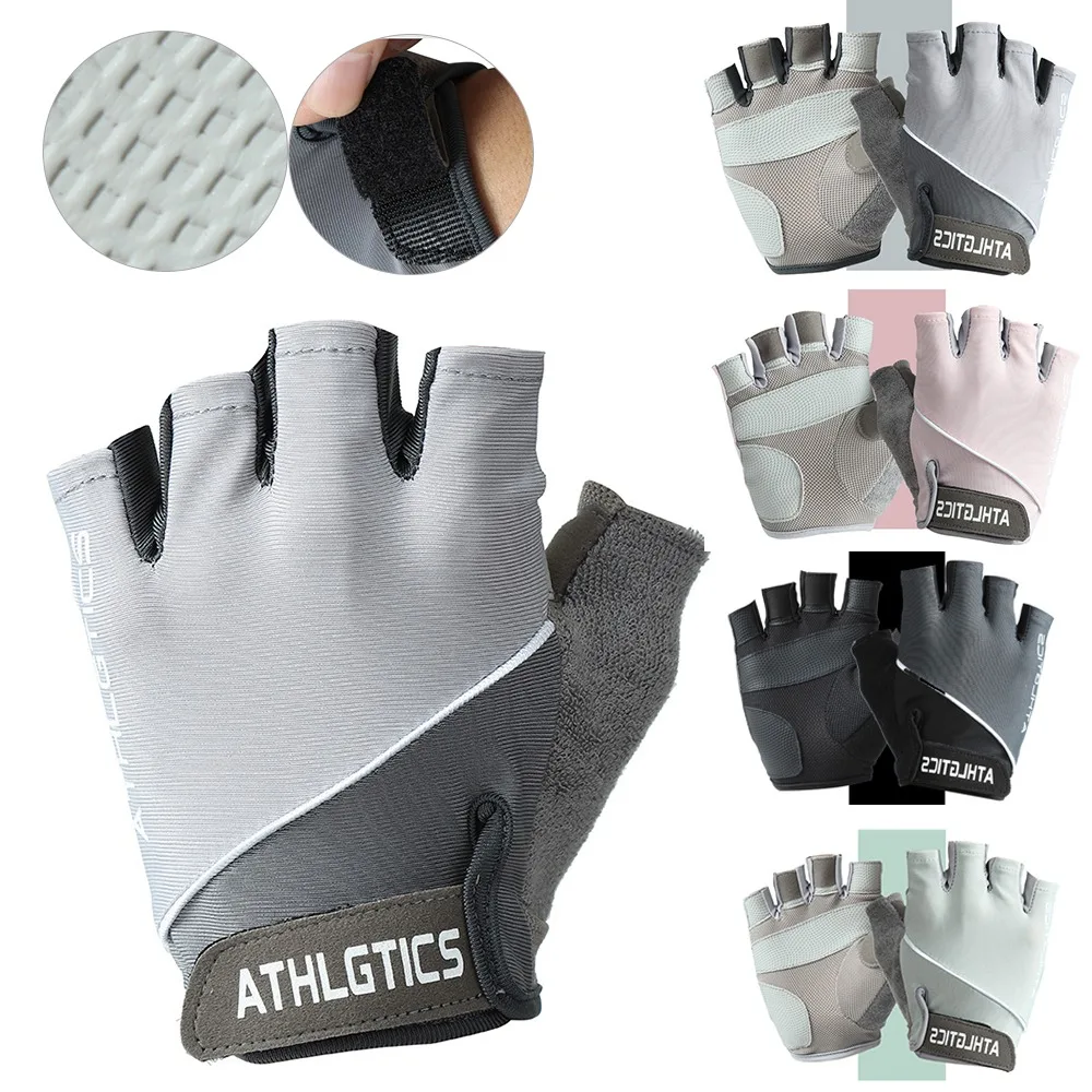 

Silicone Anti-slip Anti-sweat Cycling Gloves Men Women Half Finger Gloves Breathable Anti-shock Sports Bike MTB Gloves for Men