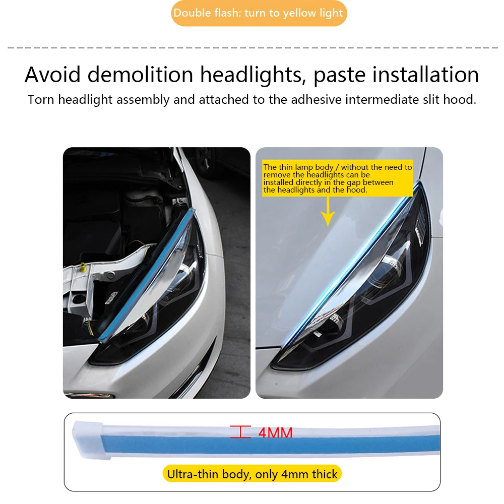 CARCTR Автомобильный светодиодный светильник дневного света направляющие полосы