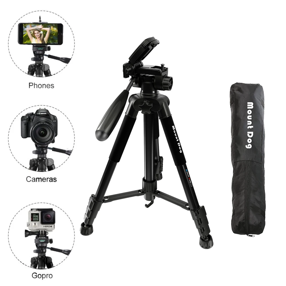 Профессиональный портативный алюминиевый штатив для камеры MountDog 70 дюймов Dslr