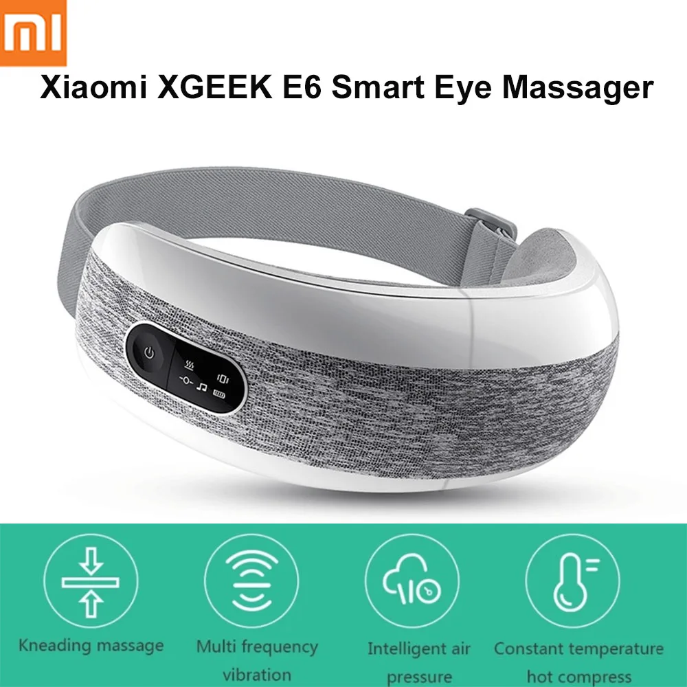 للبيع شاومي XGEEK E6 الذكية العين مدلك بلوتوث الموسيقى 40 درجة الساخن ضغط 4 طرق الصحافة طوي العين الاسترخاء مدلك العين قناع
