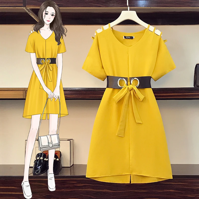

5XL Plus Size Women Elegant Dress Summer 2021 Fashion V-neck Short Sleeve Sexy Hollow Out Off the Shoulder Dresses for Ladies