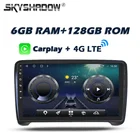 Автомобильный DVD-плеер Carplay 9 дюймов DSP IPS Android 11,0 6 ГБ + 128 ГБ GPS WIFI Bluetooth 5,0 RDS Авто радио для AUDI TT 2006-2011 2012 2013
