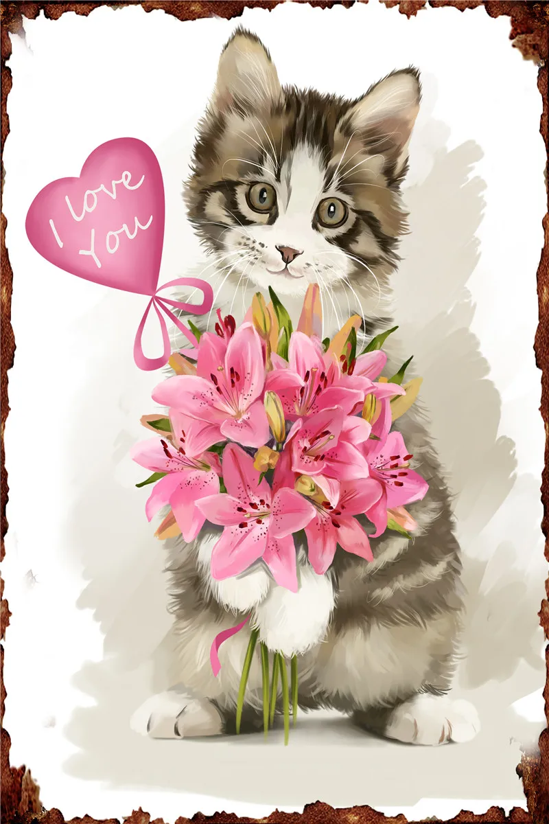 

Metal Sign Wall Decor Cats Gardening Decoration Rabbits Posters on the Wall Stickers Pets Movie Poster Vintage Retro Gamer Room