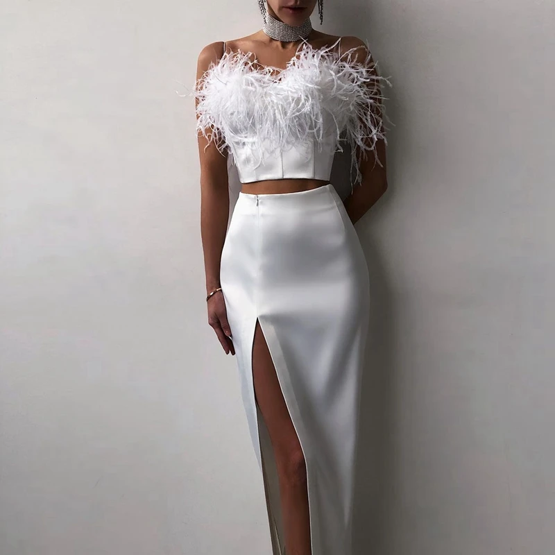 

Sexy Neck Women Top Christmas Woman Clothes Female Clothing Crop Top Women's Clothing Corset Sweetheart Top With Feather Tops