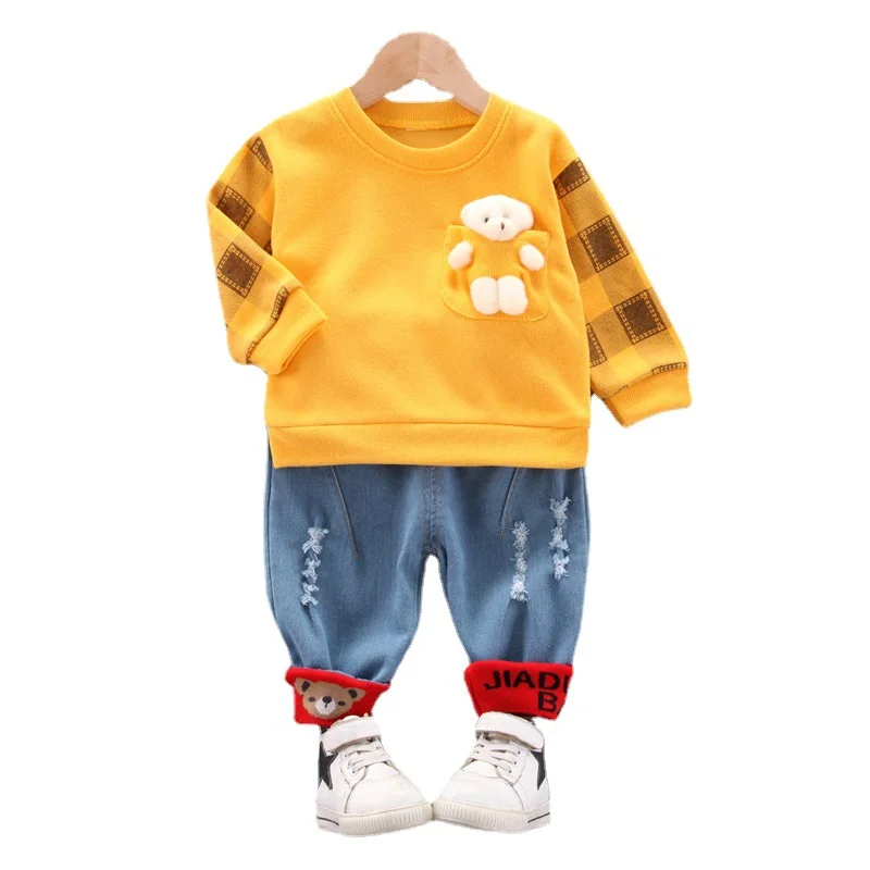 

Spring Autumn Children Cartoon Clothes New Toddler T-shirt Pants2Pcs/sets Kids O-Neck Costume Boy Baby Girls Fashion Sport Suits