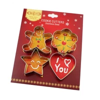 4pcs set stainless steel cookie cutters gingerbread manplumpentagramheart shaped biscuit mold christmas easter cake tools