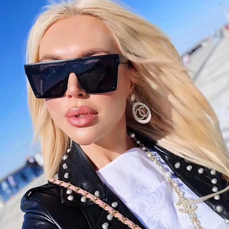 Солнцезащитные очки Квадратные большого размера для мужчин и женщин зеркальные