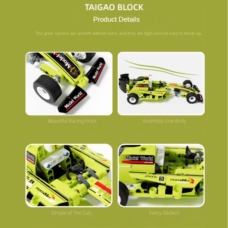 

T1004 Model Build Car Formula Racing Parts 226PCS Small Particle Building Blocks Racing Model Ornaments With Original Box