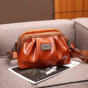 Multiple pockets Fashion Messenger Bag Luxury Women's Leather Handbags Designer Crossbody Bags For Woman 2021 Shoulder Cloud Bag