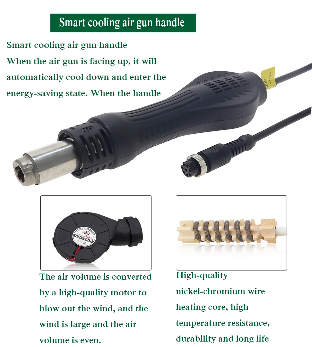 HANDSKIT 9305D SMD паяльная станция фена и паяльник для подключения к DC Питание для детей, на возраст от 0 до 30V 0-5A USB 5V 2A 4-в-1 паяльная станция