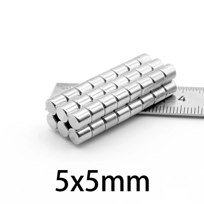 30-500pcs 5x5mm חזק במיוחד Neodymium מגנט 5mm x 5mm חזק דיסק מגנטים 5*5mm קבוע קטן עגול מגנט גיליון 5*5