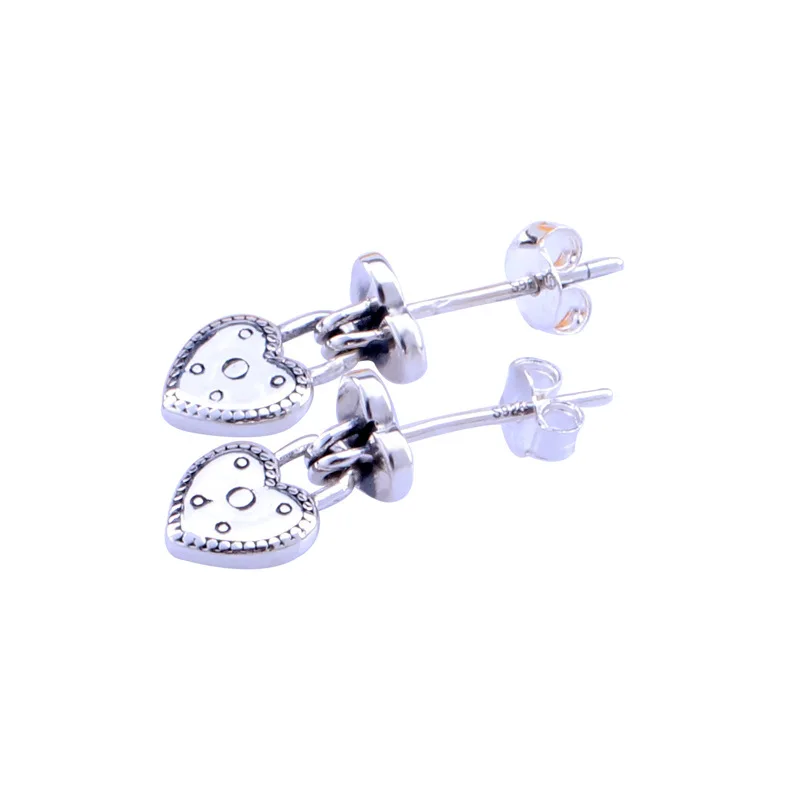 

Original S925 Sterling Silver Pan Earring New Love Lock Earrings And Studs For Women Wedding Gift Fashion Jewelry