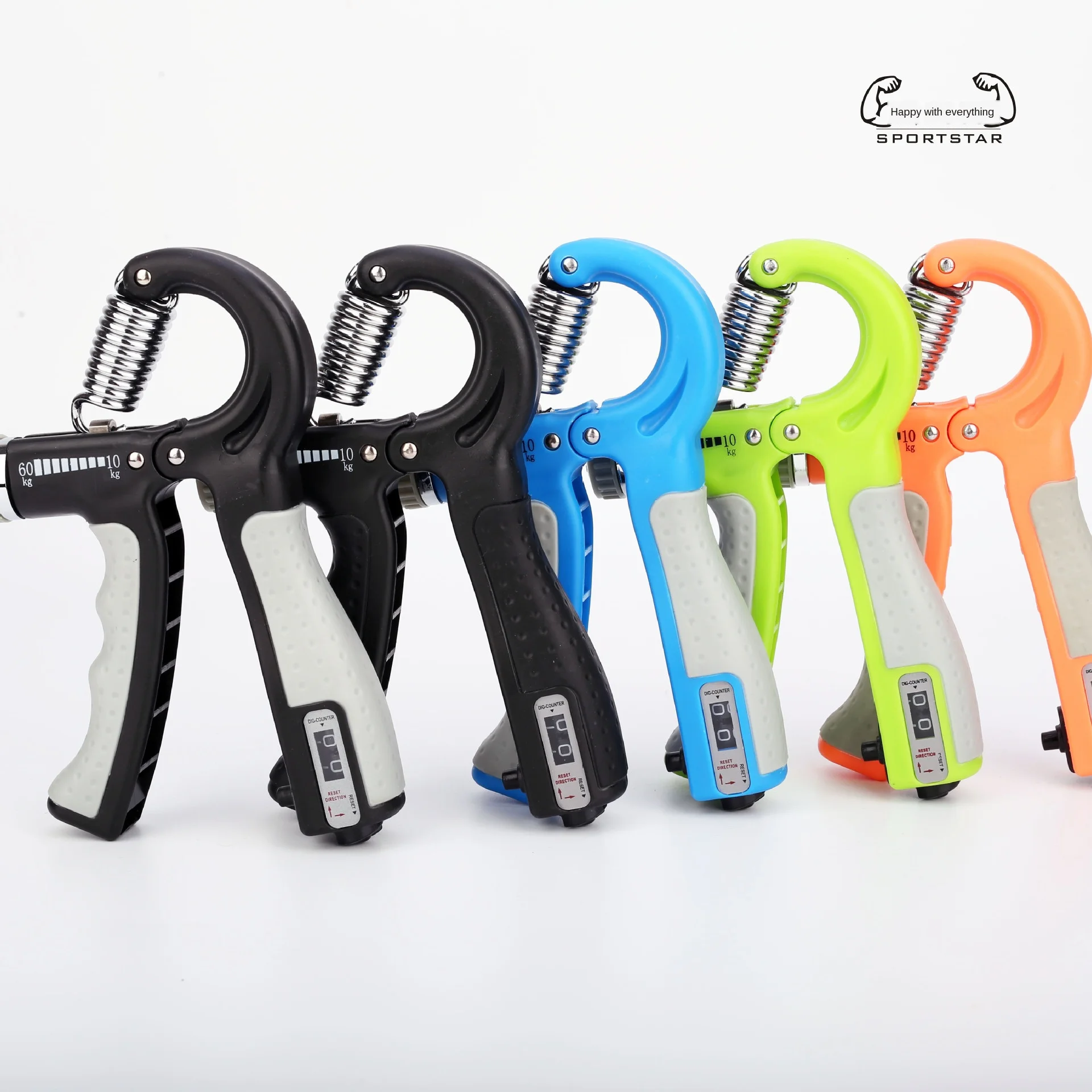 

WorthWhile 5-60Kg Gym Fitness Hand Grip Men Adjustable Finger Heavy Exerciser Strength for Muscle Recovery Hand Gripper Trainer