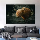 Скандинавская картина с изображением коровы, диких животных, скандинавский рогатого скота, холст, постеры и печать, Настенная картина для декора гостиной