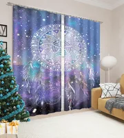 High quality custom 3d curtain fabric purple blue blackout curtains 3D Window Curtain For Living Room