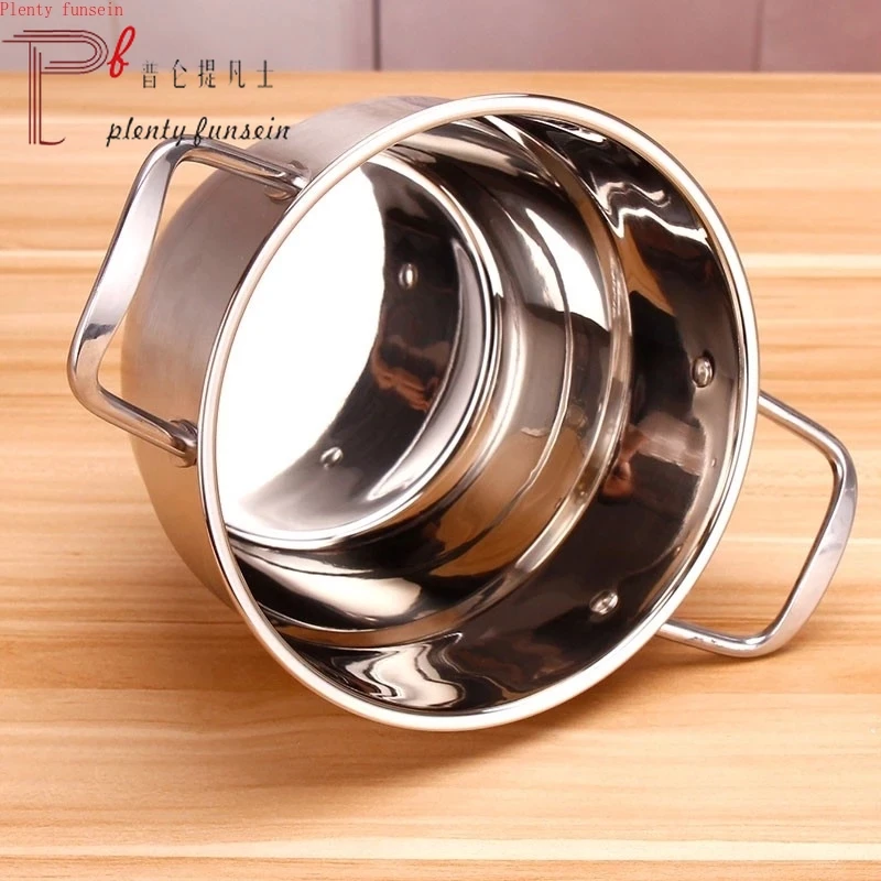 Стальная кастрюля для супа немагнитные горшки утолщенный отпариватель дома из