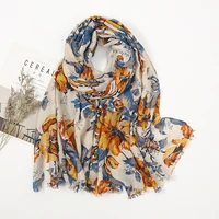 women fashion lurex floral fringe viscose scarf lady print shimmer shawls and wraps pashmina bufanda muslim hijab sjaal 18090cm