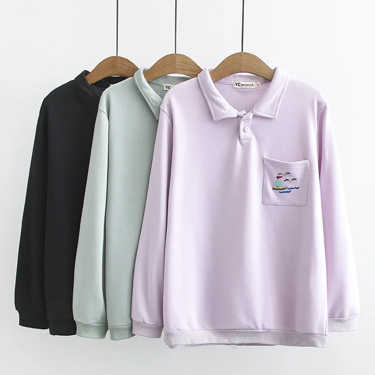 Повседневные свитшоты размера плюс осень 2019 женская мода свободные длинный