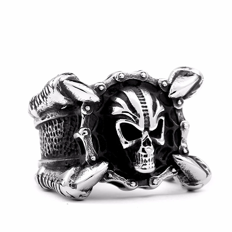 Beier 2017 New Motor Biker Chain Skull Ring 316L Stainless Steel Jewelry Women Mens Sharp Claws BR8 448|cool jewelry|skull ring316l stainless steel |