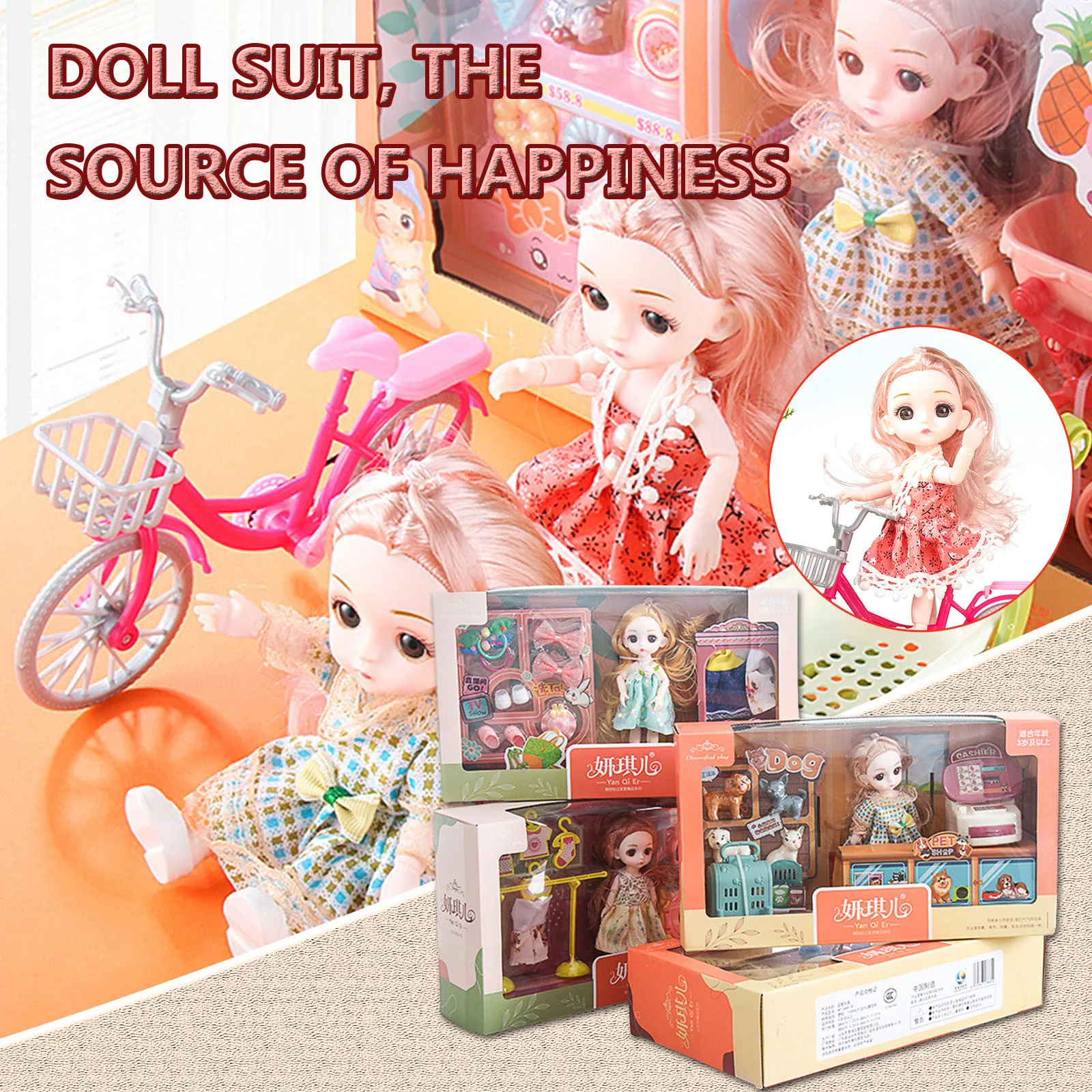 Шарнирная кукла 35 см с подвижными суставами красивые куклы для макияжа платье модным платьем имитация сцены