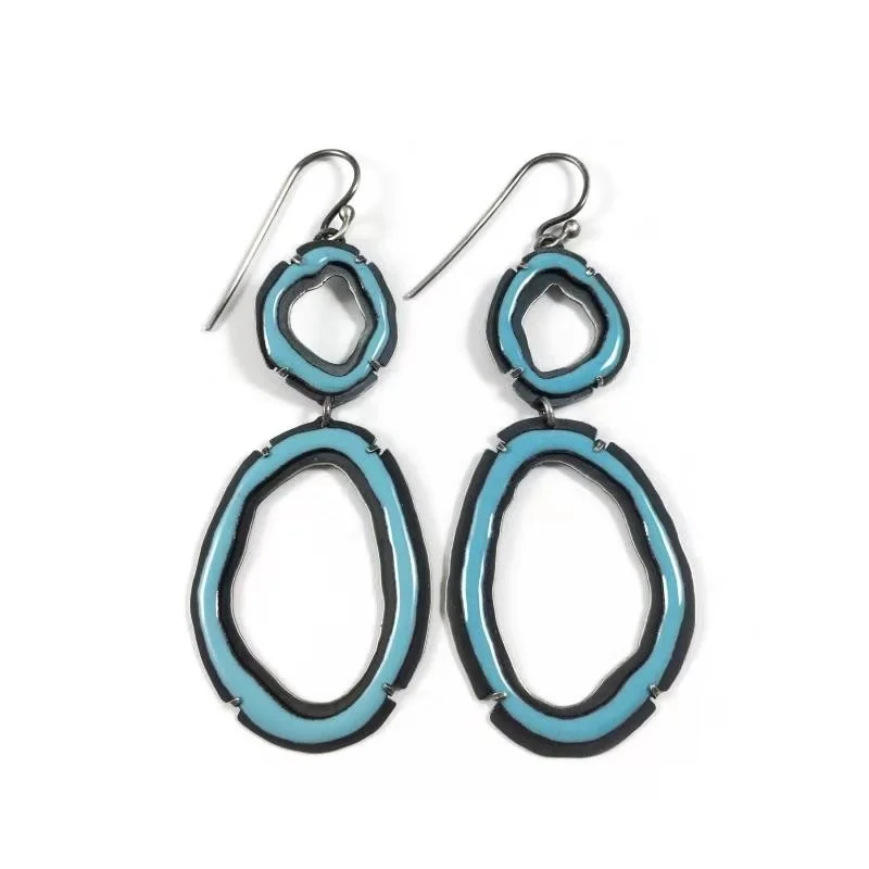 Женское модное большое кольцо серебряного цвета 8 форм асимметричные серьги