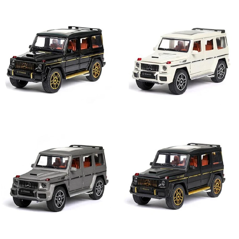 

Модель автомобиля в масштабе 1:24, модель автомобиля из сплава G63, акустический литой автомобиль, коллекция игрушек для детей, рождественские ...