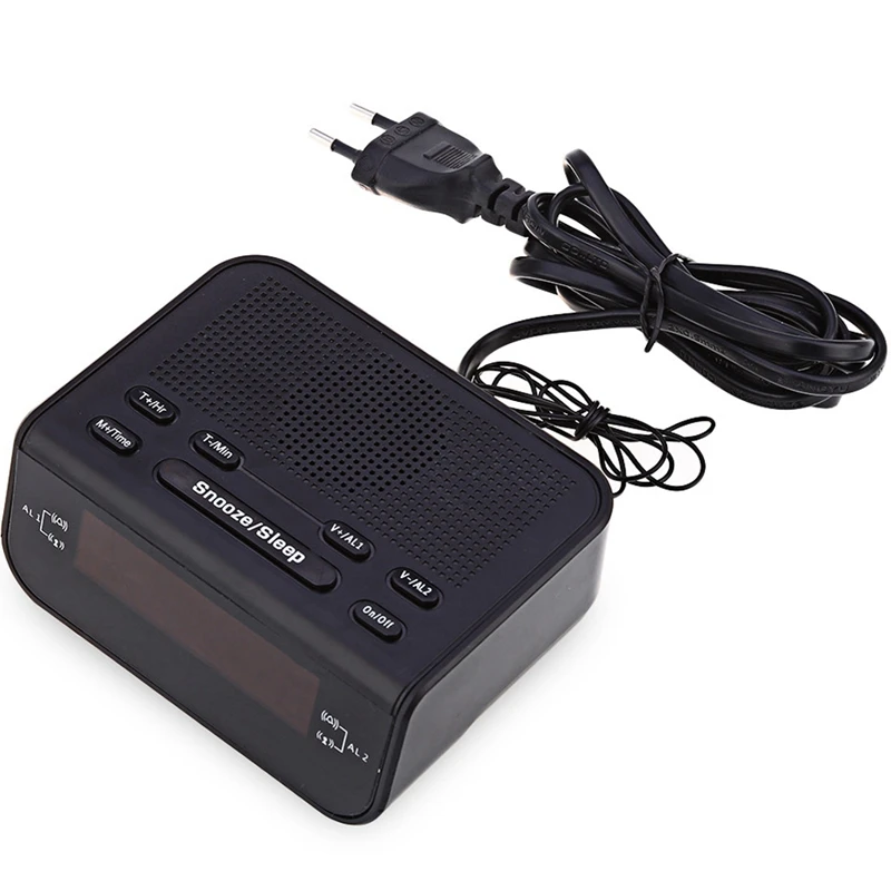 Современный Дизайн Будильник fm-радио с двойным будильником функция повтора сна