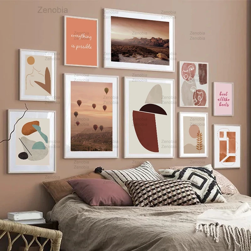 

Abstract Geometry Canvas Painting Mountain Line Face Body Wall Art Nordic Posters and Prints Pictures for Living Room Decoration