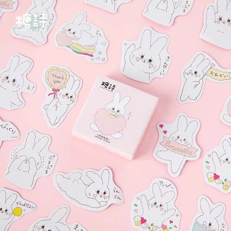 45 шт kawaii bunny стикер мультяшка DIY декоративные скрапбукинги наклейки для блокнота переоцененная наклейка Канцелярские Декоративные наклейки