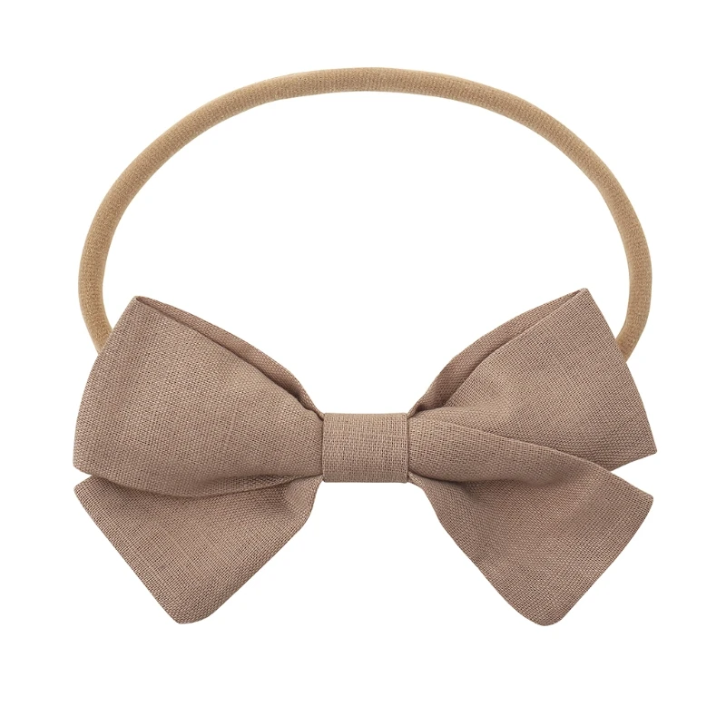 

Newborn Baby Elastic Headband Sweet Linen Bow Knot Stretchy Hair Band Toddler Kids Girls Decorative Hair Accessories Photo Props
