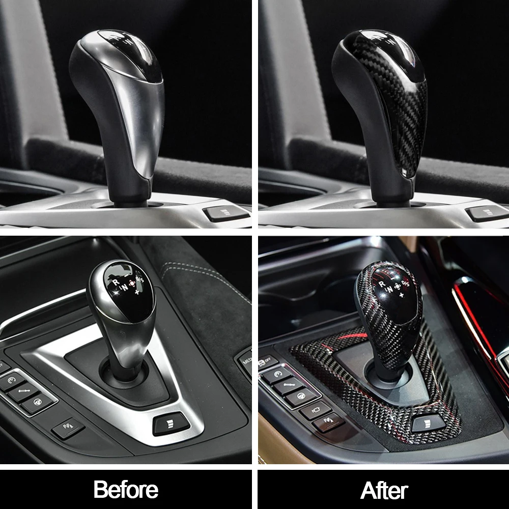 

Real Carbon Fiber For BMW M2 F87 M3 F80 M4 F82 F83 M5 F10 X5M F85 X6M F86 Car Gear Shift Knob Cap &Base Cover Sticker