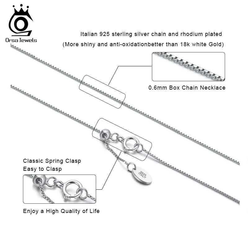 Оригинальная Регулируемая Серебряная Женская цепочка ORSA JEWELS итальянская