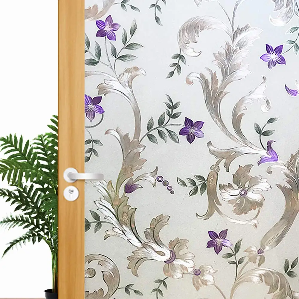 

LUCKYYJ Bullflower Decorative Window Film,Privacy Door Film,Static Cling Glass Film,No Glue Anti UV Window Self-adhesive Sticker