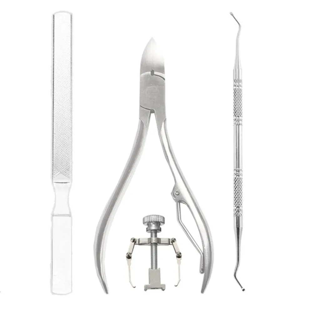 

4pcs/set Ingrown Toenail Correction Set Nail Nipper Cuticle Remover Nail File Toenail Fixer Lifter Protable