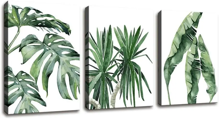 

Tropical Plant Green Leaf Oil Painting Adornment On Family Wall