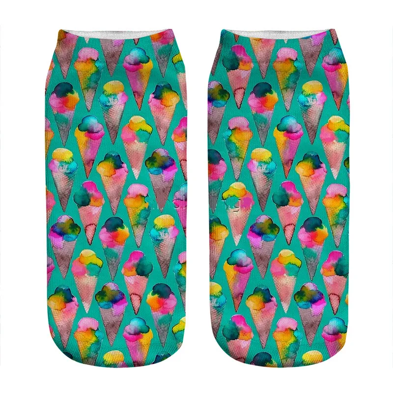

2021 Women's socks kawaii ice cream cones Printed Socks Women harajuku Happy Funny Novelty cute girl gift Socks for women