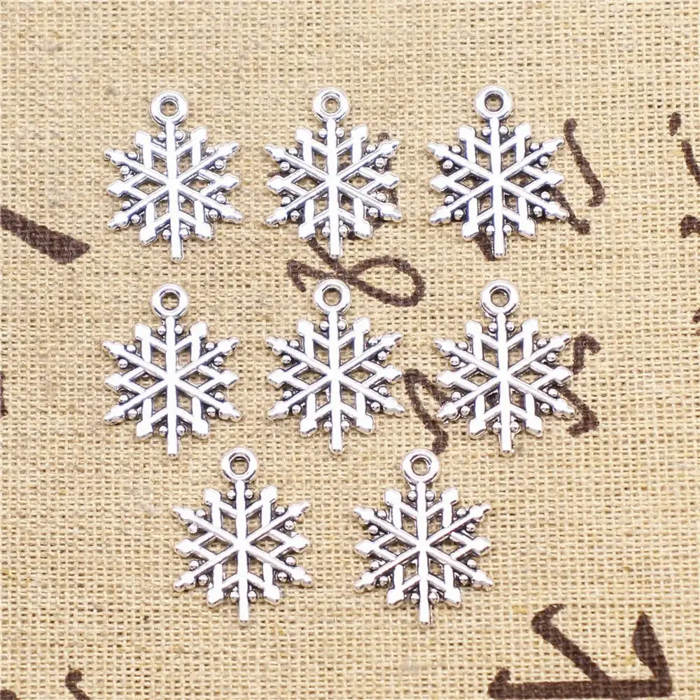 

Supplies For Jewelry Making 20pcs 20x16mm Antique Silver Color Snowflake Charms