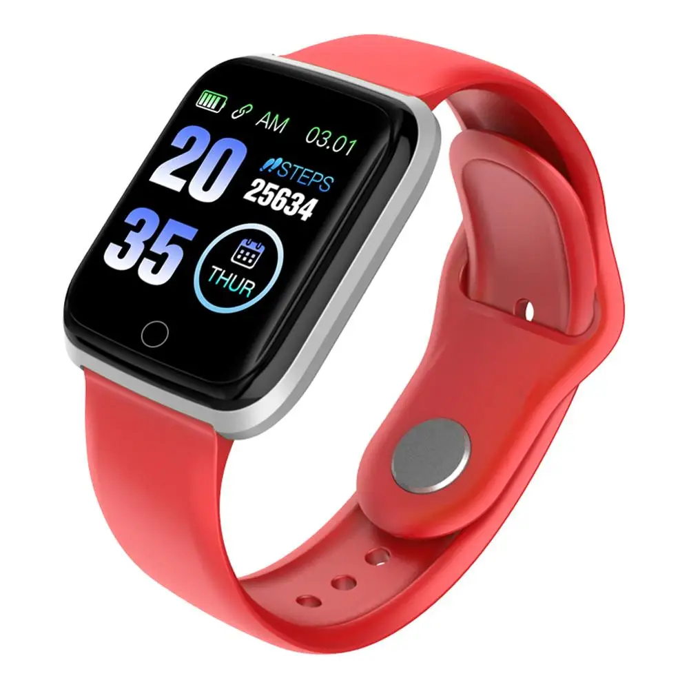 red silver Ravi M6 для женщин Девушка Смарт часы кровяное давление монитор сердечного ритма IP67 Водонепроницаемый Smartwatch мужчин подключение для Iphone Xiaomi huawei - Цвет: red silver