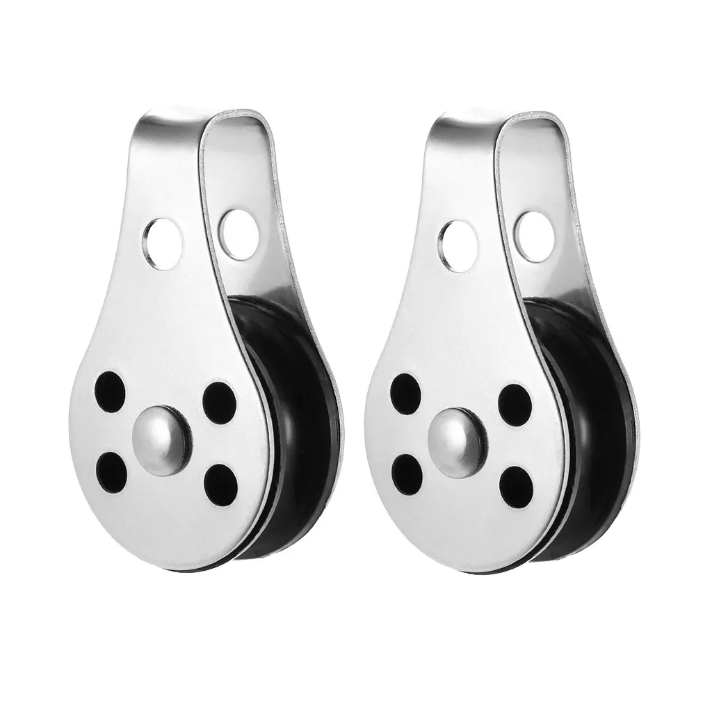 

MagiDeal Stainless Steel Pulley Blocks Rope Runner Boat Trolley Accessories