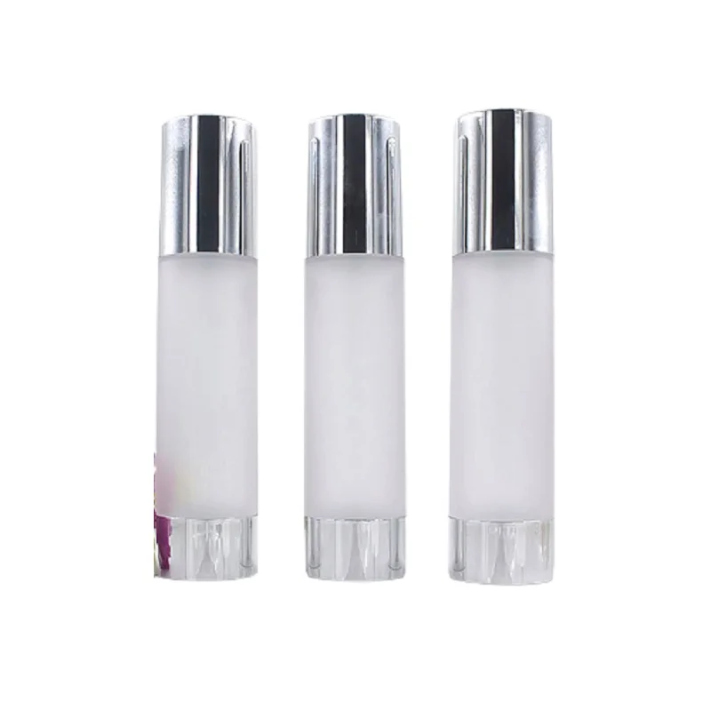 

15pcs Electroplate Silver Airless Pump Bottle Frosted Spray Liquid Vacuum Container Cosmetic 100ML Airless Lotion Cream Bottles