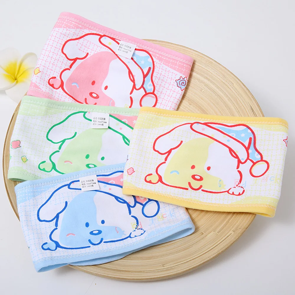 

4pcs Cartoon Navel Band Adjustable Newborn Bellyband Belly Band Baby Infant Umbilical Belt Navel Protection Belt (Mixed Col
