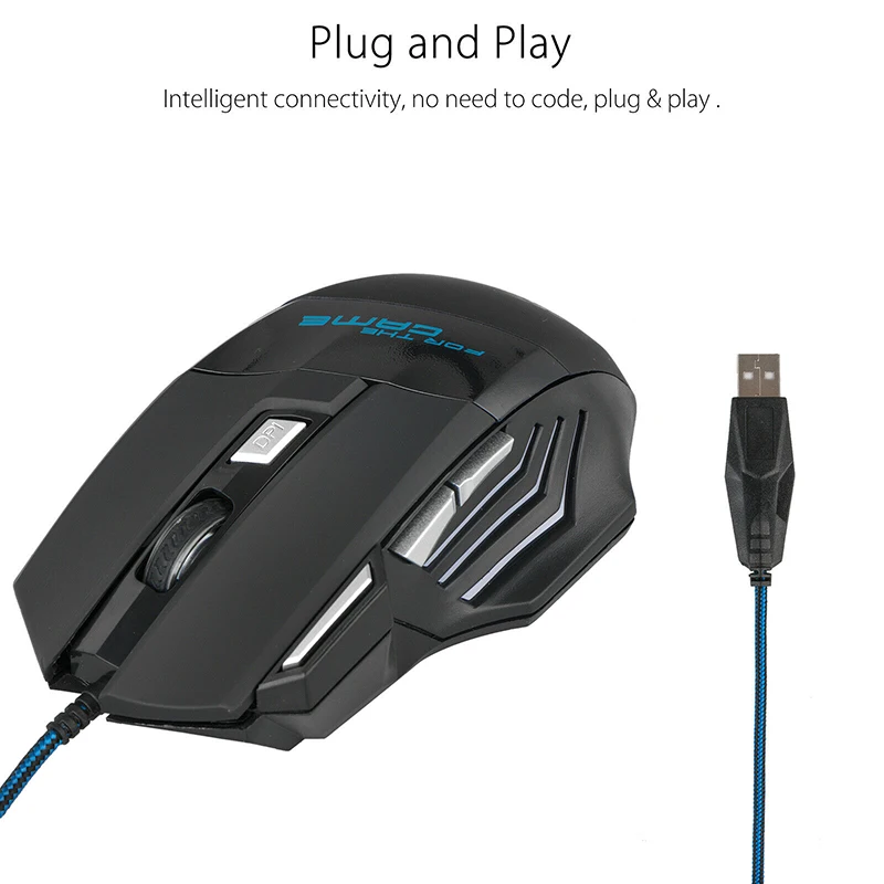 Проводная игровая мышь с 6/7 кнопками 5500 DPI светодиодный оптический USB