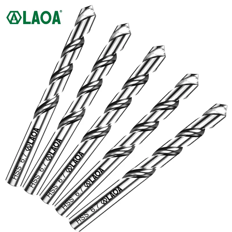 

LAOA 5pcs Twist Drill Set Spiral Screw Metric Composite Tap Drill Bit Tap Twist Drill Bit Set for Cutting Drilling Polishing