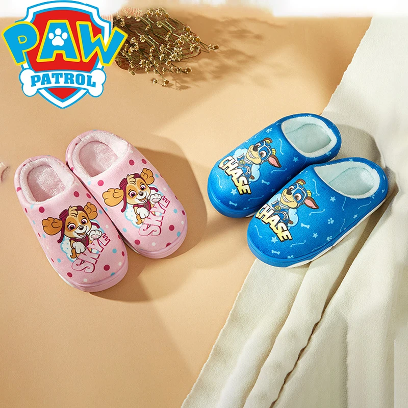 

Paw Patrol SKye Boys Baby Cotton Slippers Winter Children's Cute Chase Plush Slippers Girls Home Indoor Shoes Furry Kid Slippers