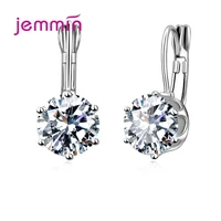 luxury crystal zircon women hoop earrings 925 sterling silver aaaa cz ear accessories daily wear delicate girls fashion jewelry